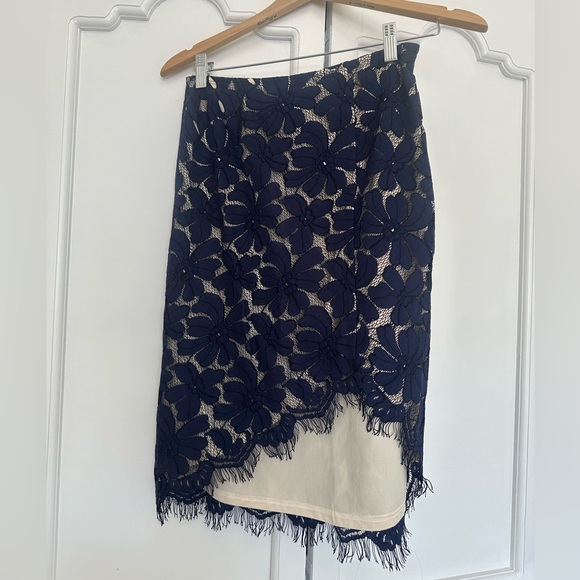Sugarlips Dresses & Skirts - Elegant Navy Lace Skirt sugar + lips